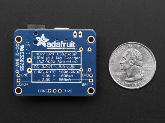 Charger for LiIon/LiPoly batteries Solar/USB/DC v2 - Adafruit 390